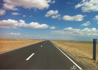 蒙古B1亞行公路項目竣工路面
