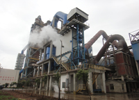 云南拉法基余熱發電——竣工發電調試中的窯頭余熱鍋爐